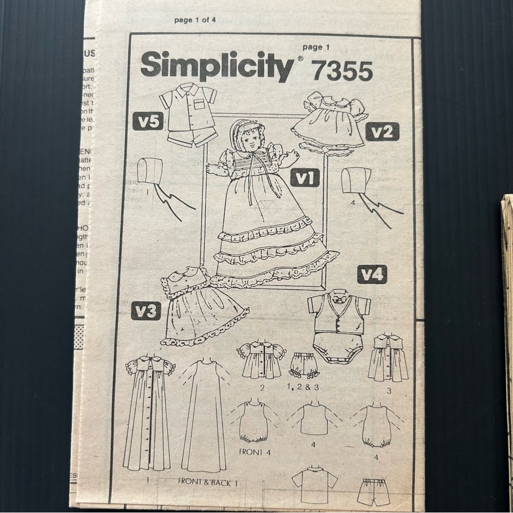 Simplicity Christening Wardrobe Pattern‎ Set - Picture 7 of 8